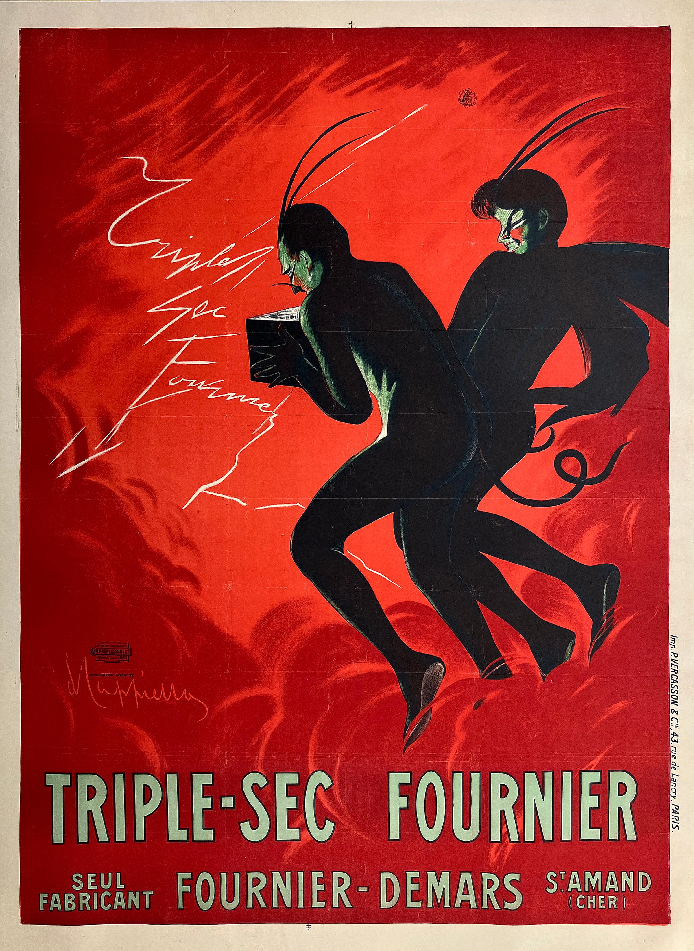 Original Vintage Poster by Leonetto Cappiiello - Triple-Sec Fournier 1907 - Print by Leoneto Cappiello