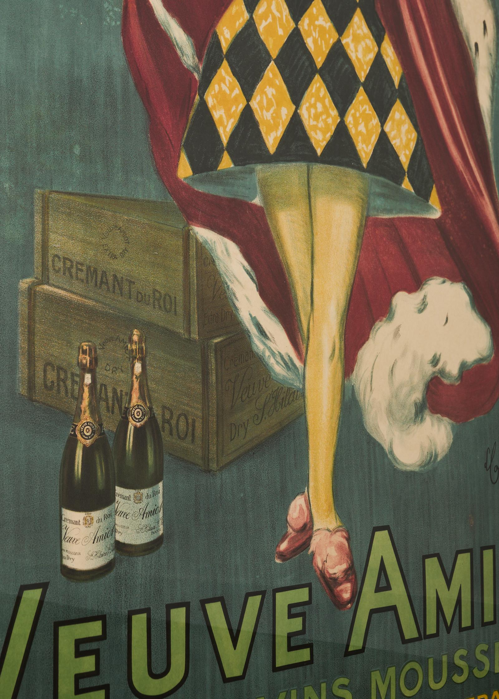 Leonetto Capiello Veuve Amiot Champagne King Print For Sale 2
