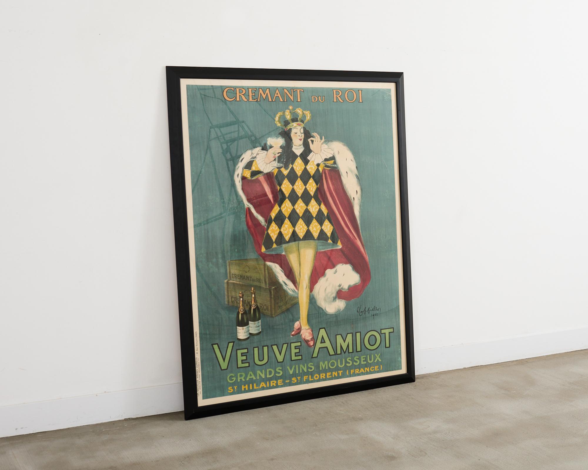 Art Deco Leonetto Capiello Veuve Amiot Champagne King Print For Sale