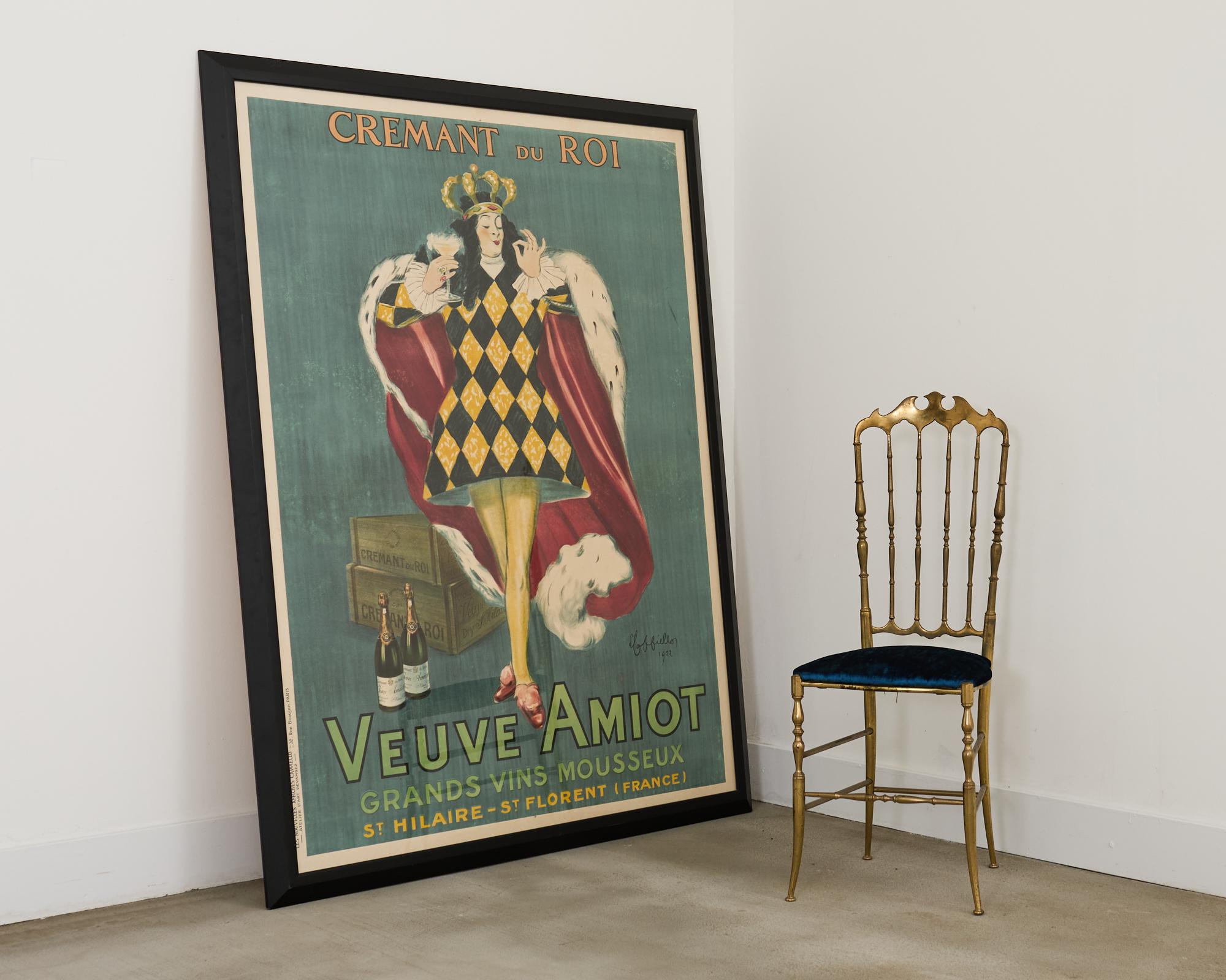 20th Century Leonetto Capiello Veuve Amiot Champagne King Print For Sale