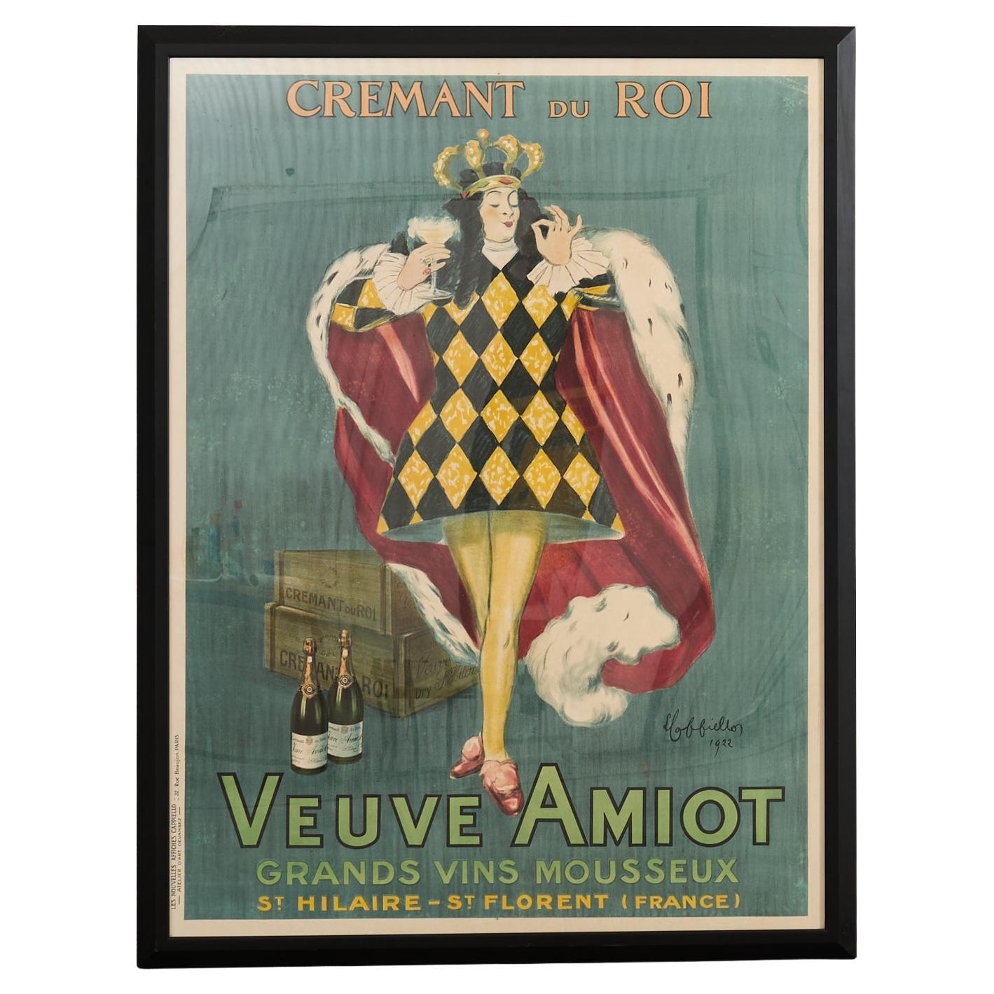 Leonetto Capiello Veuve Amiot Champagne King Print For Sale