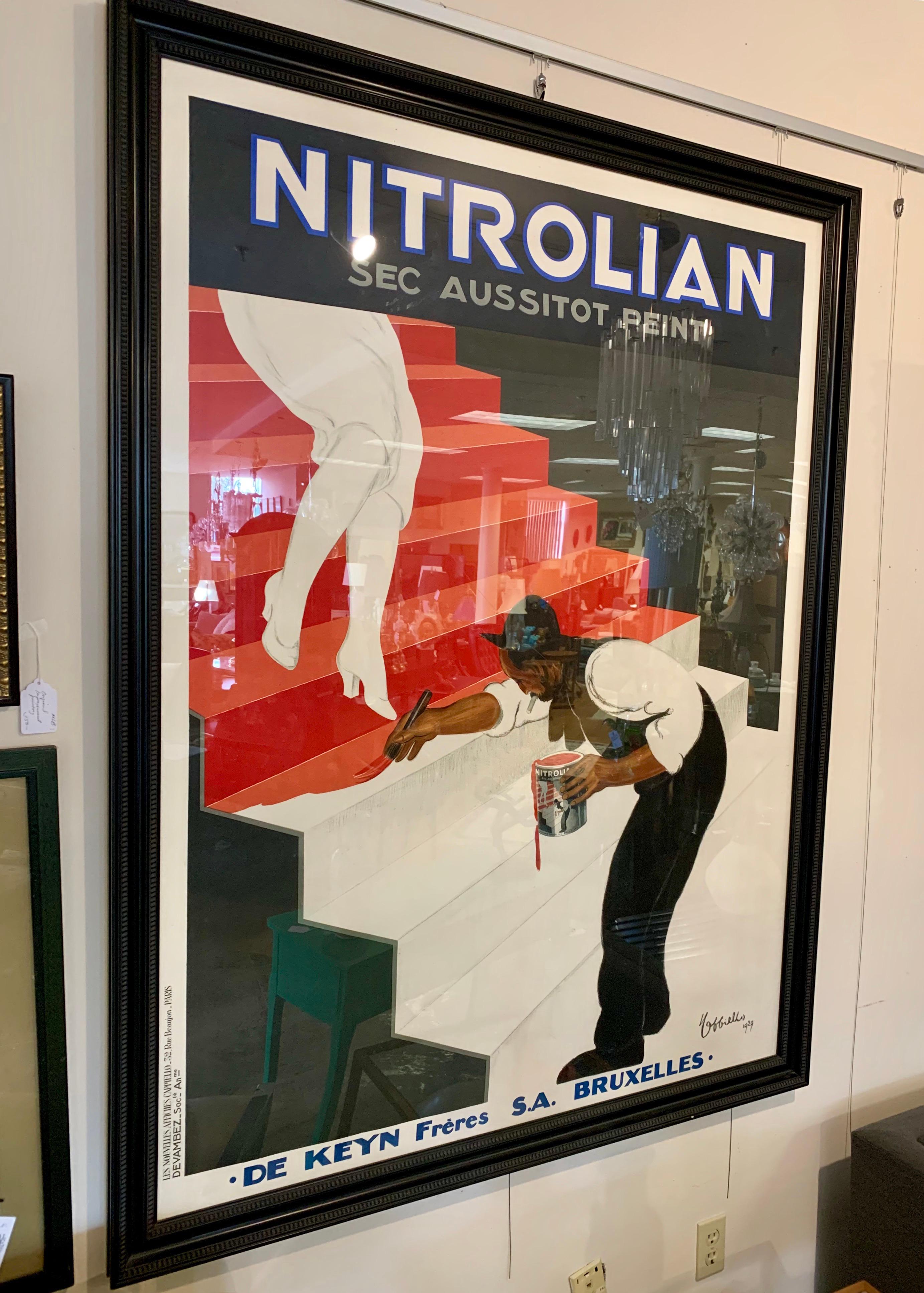 Sought after lithograph print poster of Nitrolian paint in a frame. Great colors and large scale.