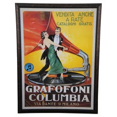 Vintage Leonetto Cappiello Grafofoni Columbia Graphophone Milano Italy Ad Poster