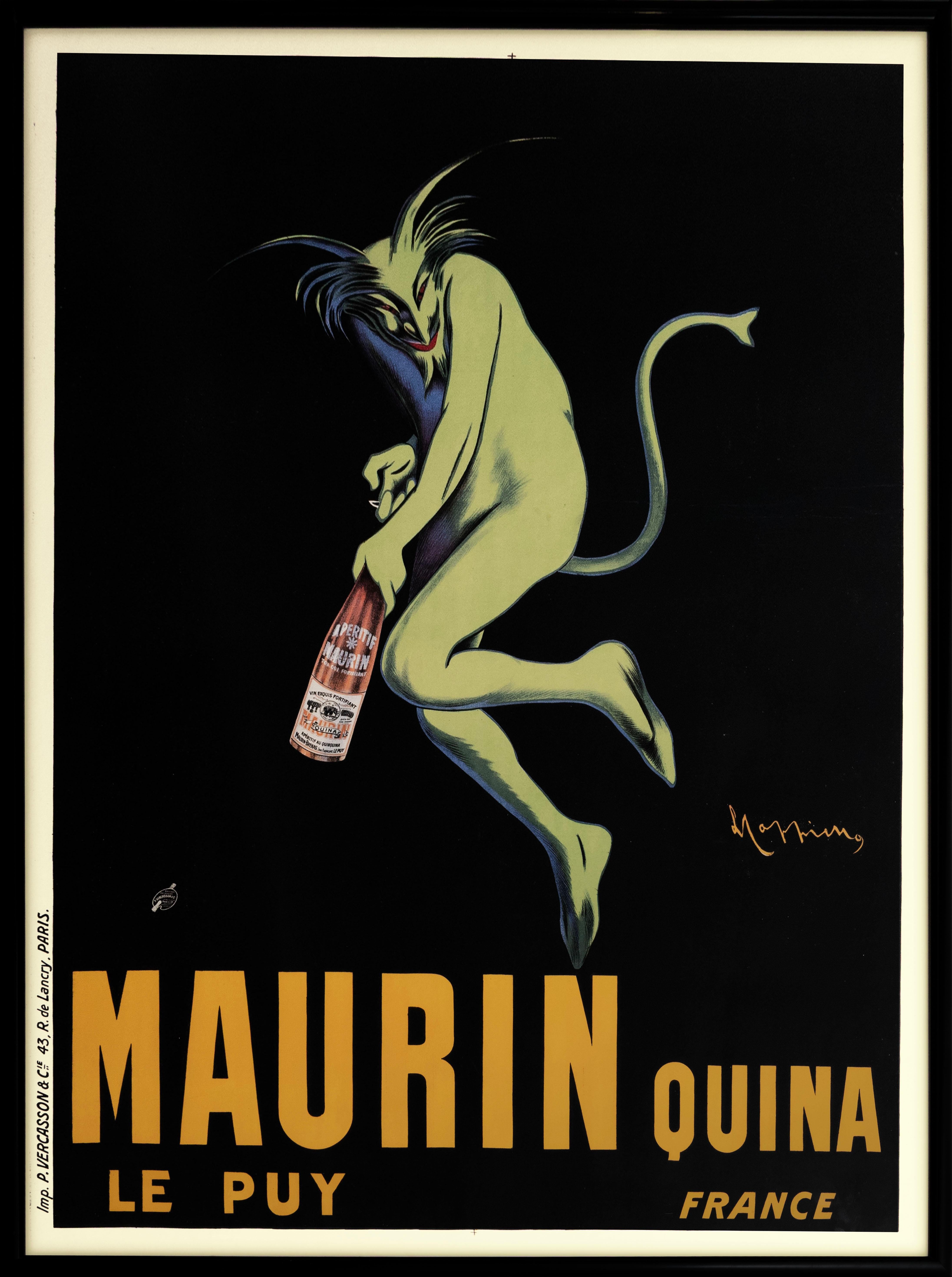 Sorprendente ejemplo enmarcado del emblemático anuncio de 1906 de Leonetto Cappiello para el aperitivo francés 