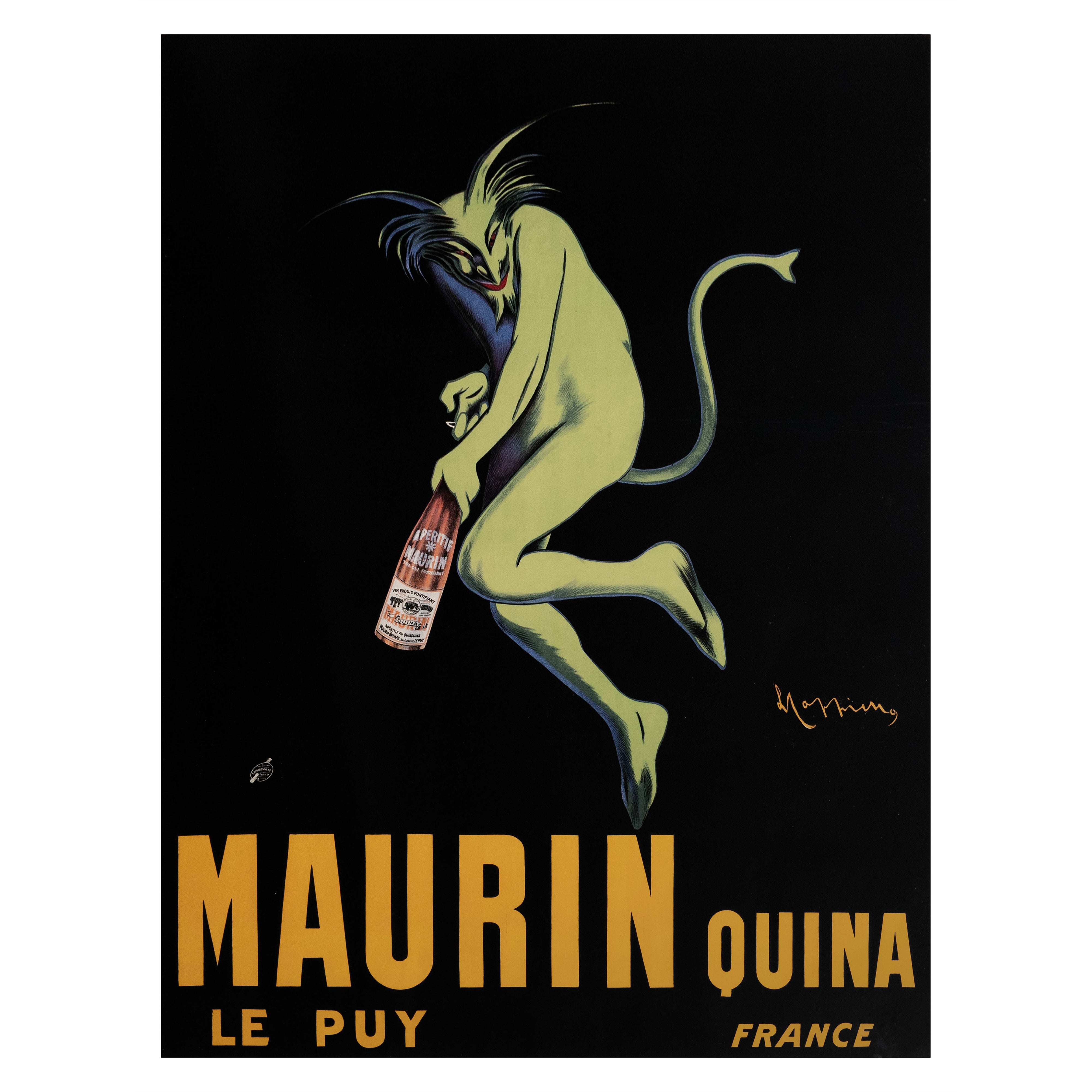 Leonetto Cappiello Maurin Quina French Aperitif Advertisement Poster 1906 Framed en venta