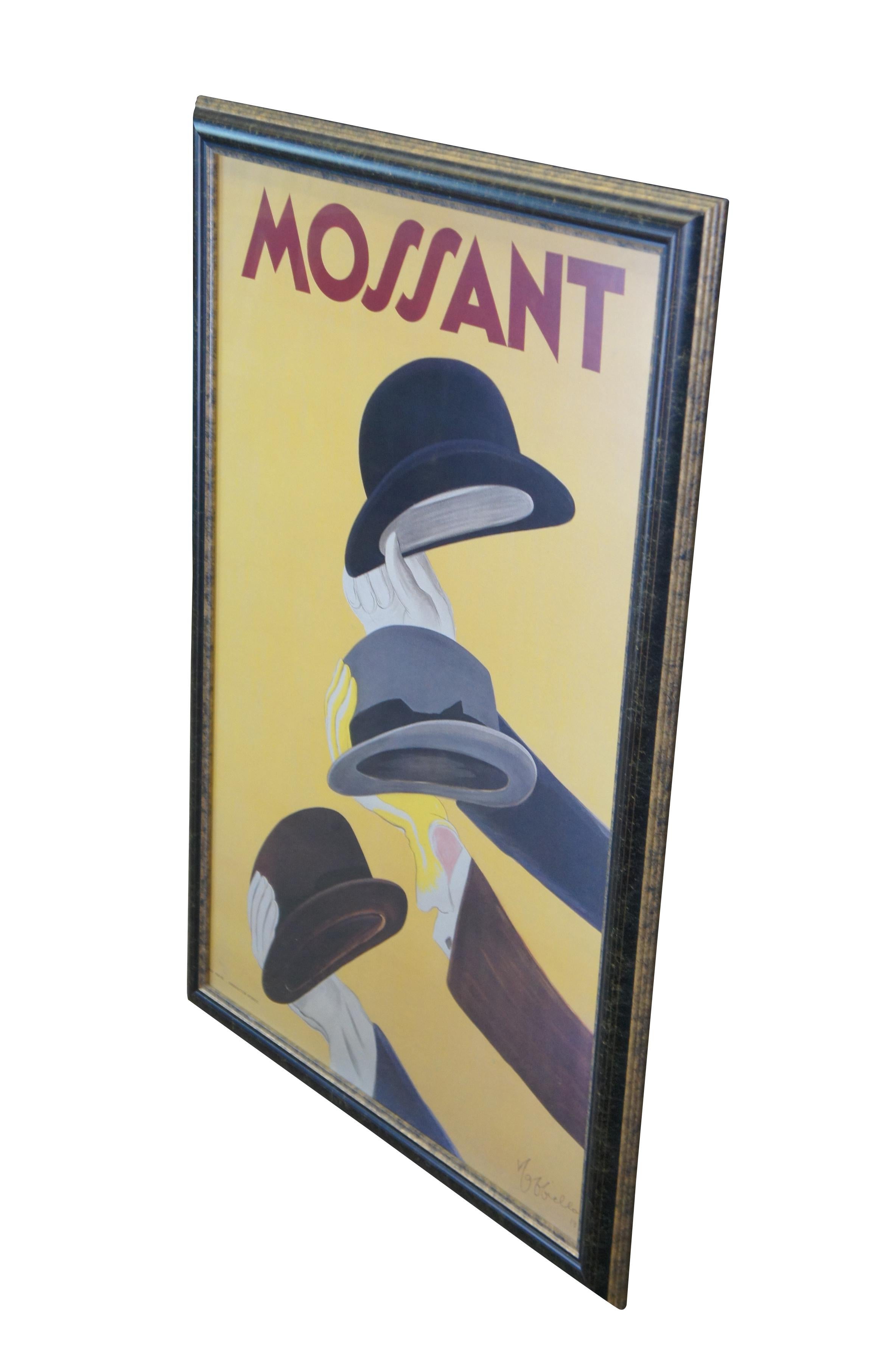 Leonetto Cappiello Mossant Vintage Französischer Vintage-Kunstdruck Großer marmorierter Rahmen 43