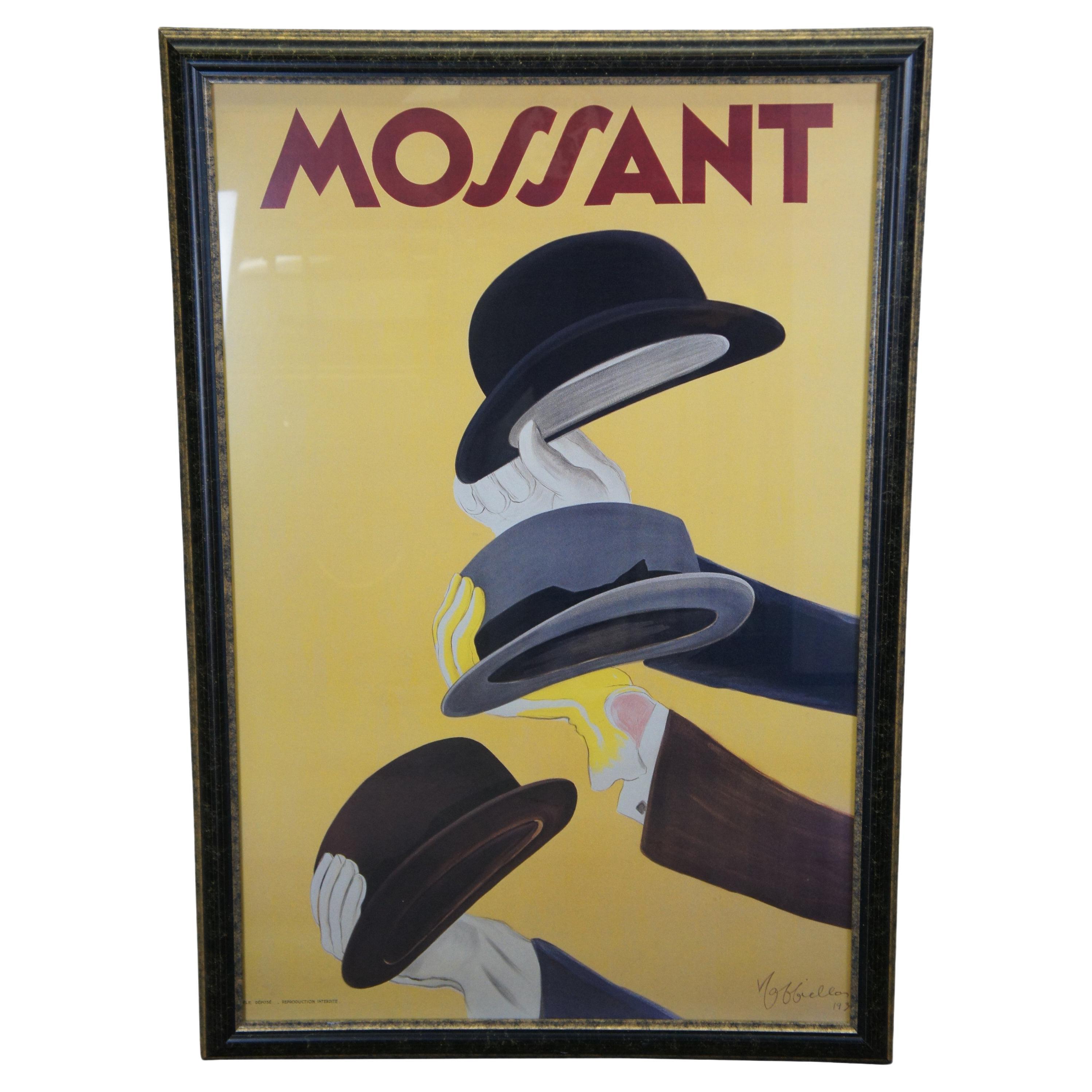 Leonetto Cappiello Mossant Vintage French Art Print Large Marbled Frame 43" For Sale