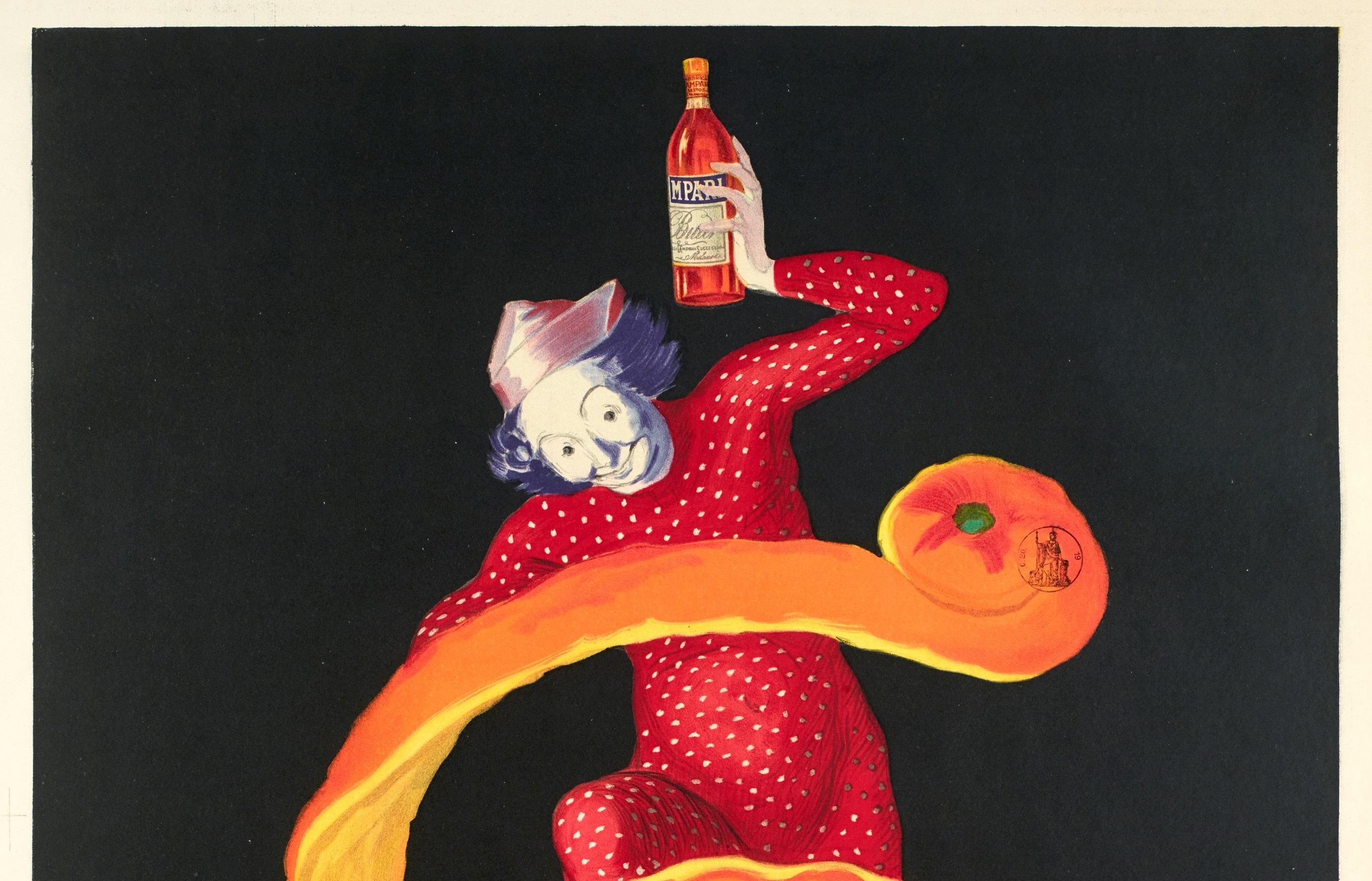 Original Vintage Alcohol Poster for Bitter Campari dating from 1921 by Leonetto Cappiello.

Artist: Leonetto Cappiello (1875 - 1942) 
Title: Bitter Campari
Date: 1921
Size: 26.8 x 38.6 in / 68 x 98 cm
Printer : Les nouvelles affiches Cappiello