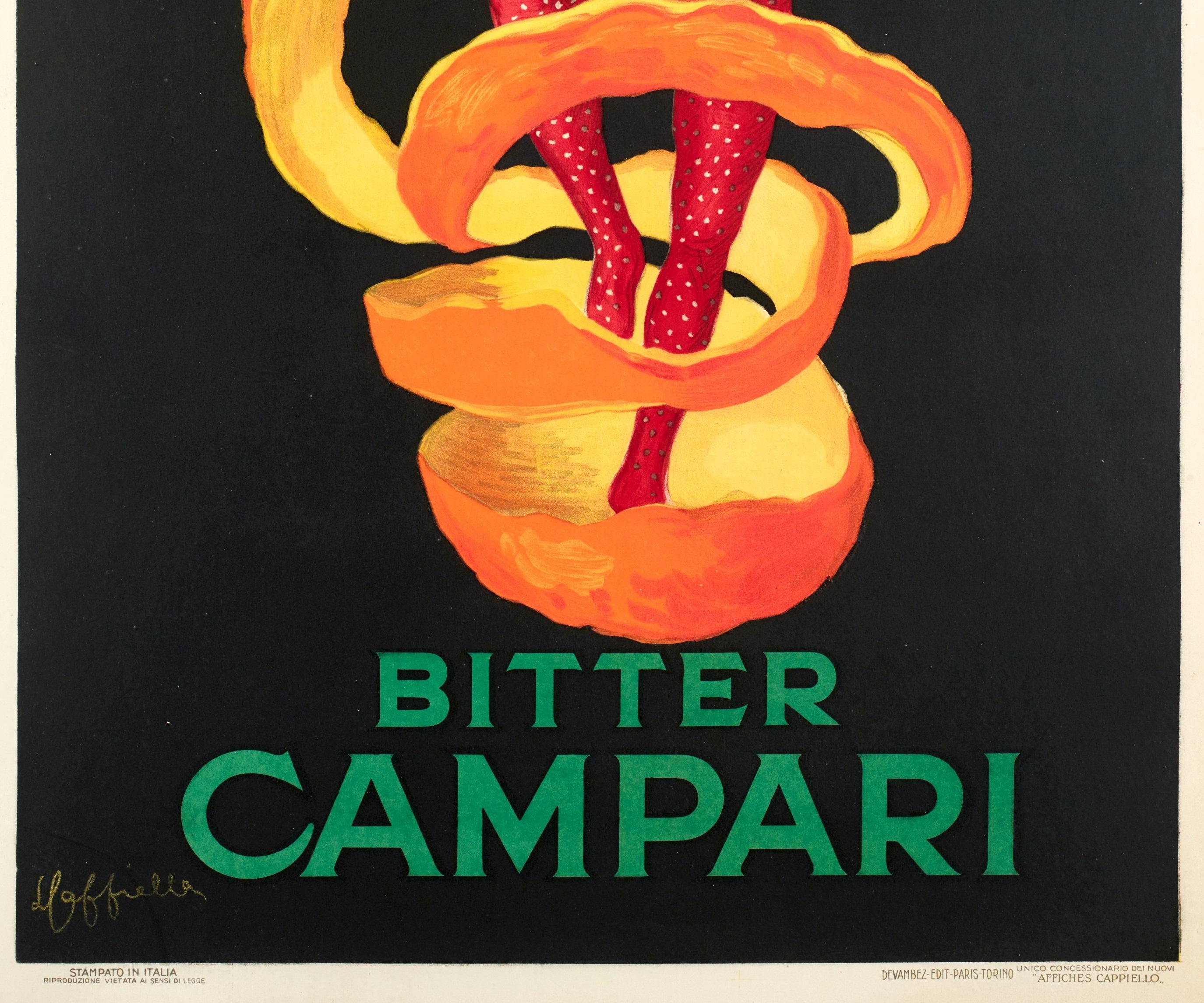 Belle Époque Leonetto Cappiello, Original Vintage Alcohol Poster, Bitter Campari, Clown, 1921 For Sale