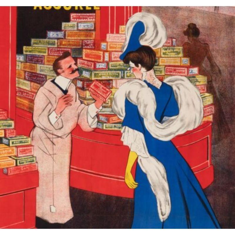 Affiche vintage originale pour les Biscuits Pernot par Leonetto Cappiello datant de 1905.

Leonetto Cappiello (1875 - 1942) est né à Livourne, en Italie, et a passé la majeure partie de sa vie adulte à Paris, où il est devenu l'un des affichistes