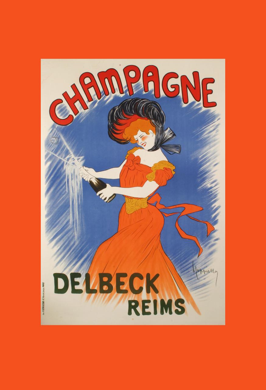 Belle Époque Affiche rétro originale de Leonetto Cappiello, Champagne Delbeck, Reims, 1902 en vente