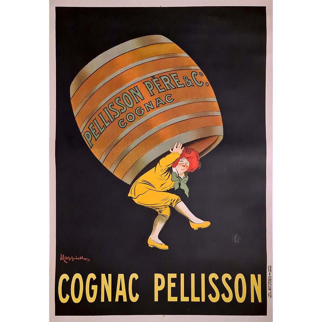1907 Affiche originale de Leonetto Cappiello pour le cognac Pellisson Père & Co. 1