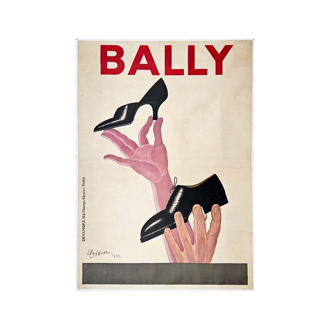 1934 Leonetto Cappiello's original fashion poster for the Bally brand For Sale 1