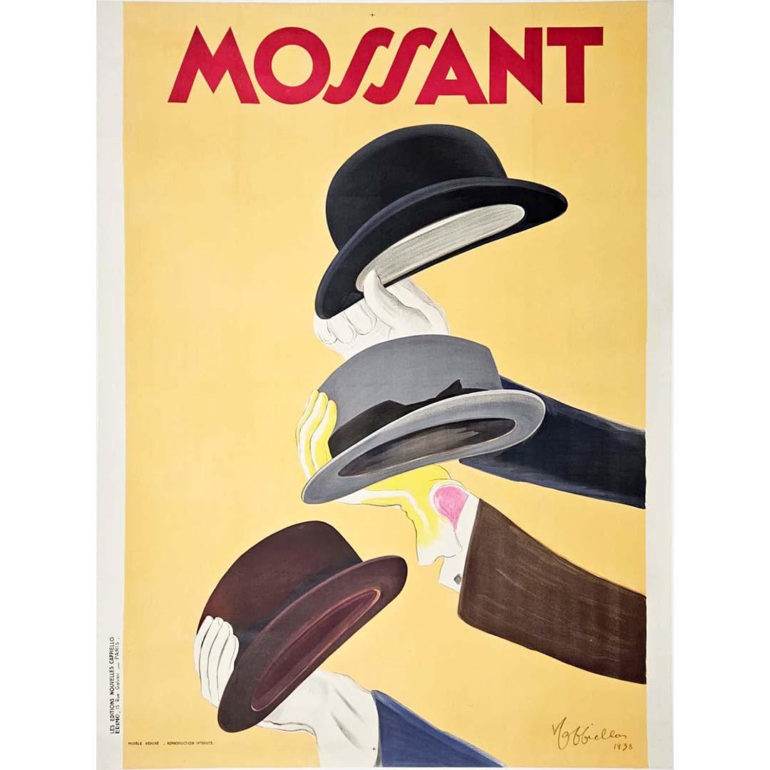 1938 original poster by Leonetto Cappiello - Mossant - Art deco Fashion For Sale 1