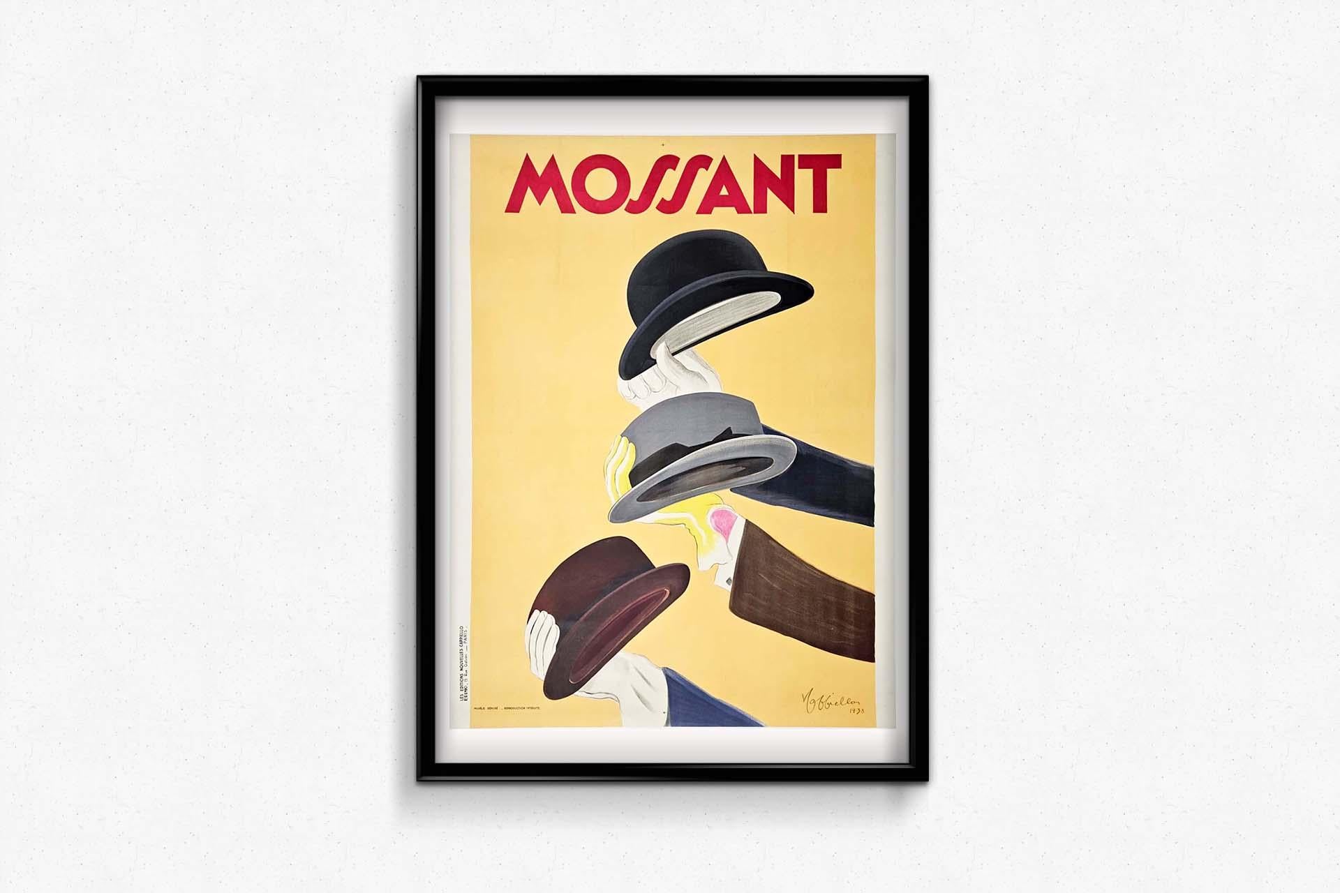 1938 original poster by Leonetto Cappiello - Mossant - Art deco Fashion For Sale 3