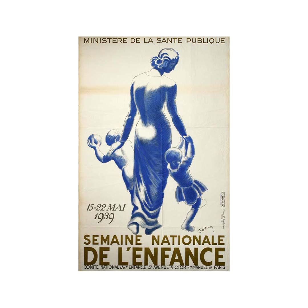 1939 original poster by Leonetto Cappiello - Semaine nationale de l'enfance For Sale 1