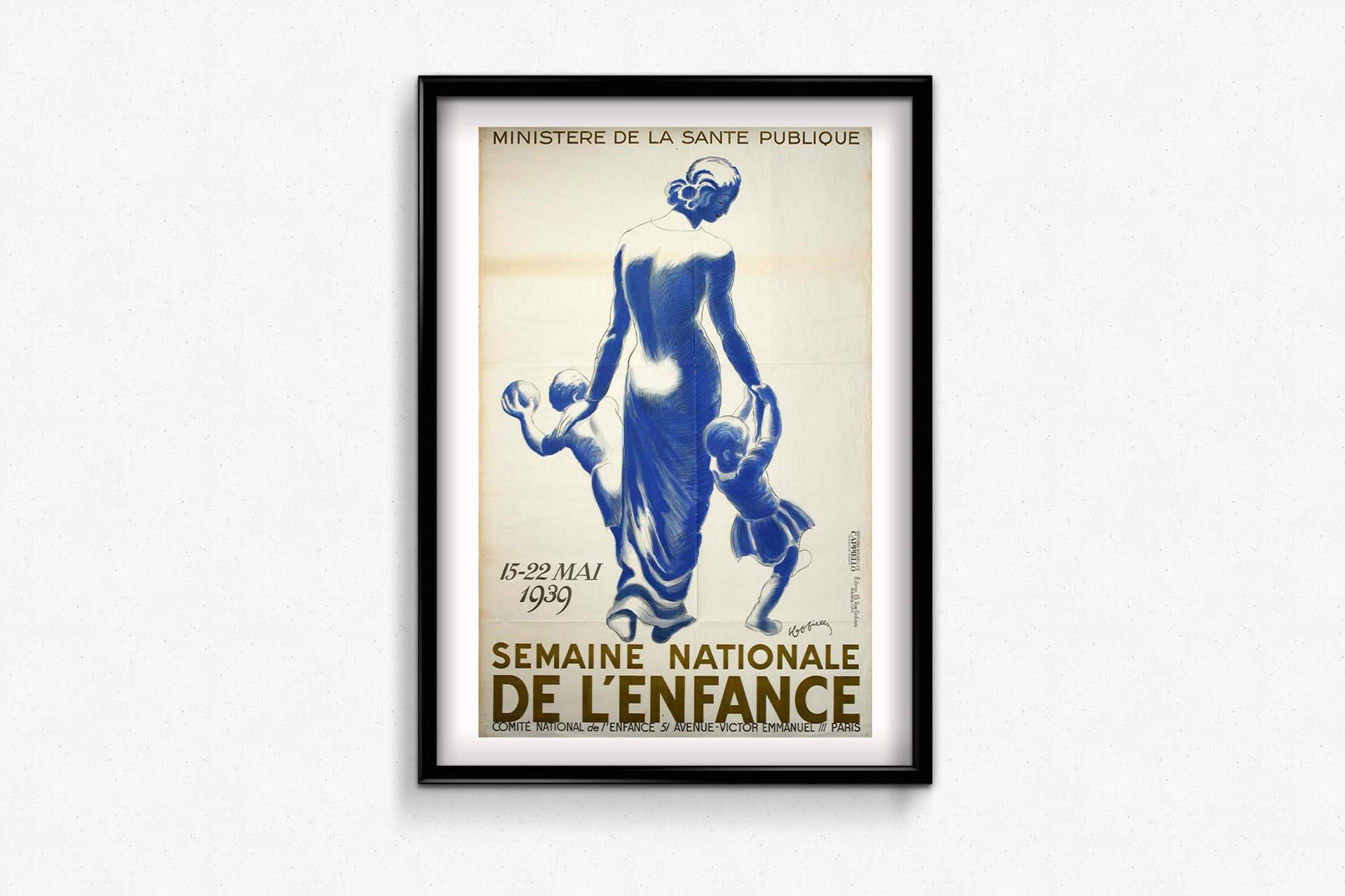 1939 original poster by Leonetto Cappiello - Semaine nationale de l'enfance For Sale 3