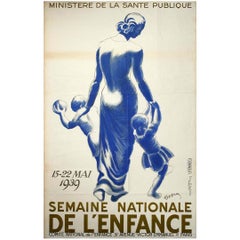 1939 original poster by Leonetto Cappiello - Semaine nationale de l'enfance