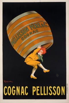 Affiche originale de boisson Cappiello vintage française « Cognac Pellisson » 