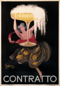Contratto Italian Champagne Cappiello Original Vintage Poster