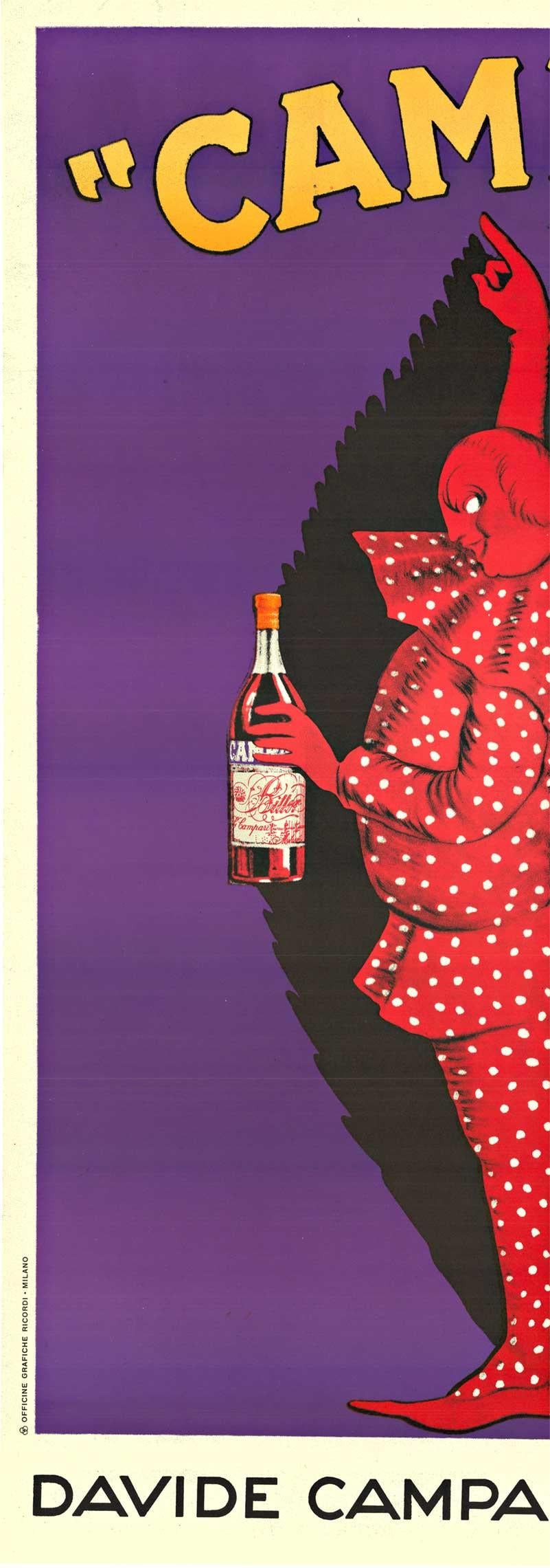 Davide Campari (later edition) vintage Italian liquor poster - Print by Leonetto Cappiello