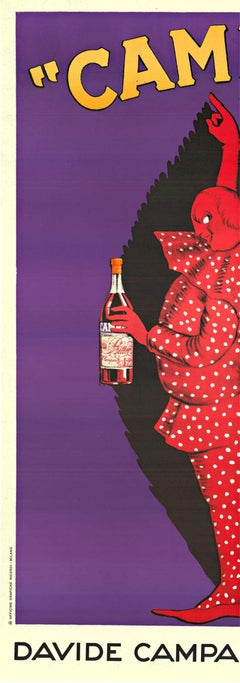 Davide Campari (later edition) vintage Italian liquor poster