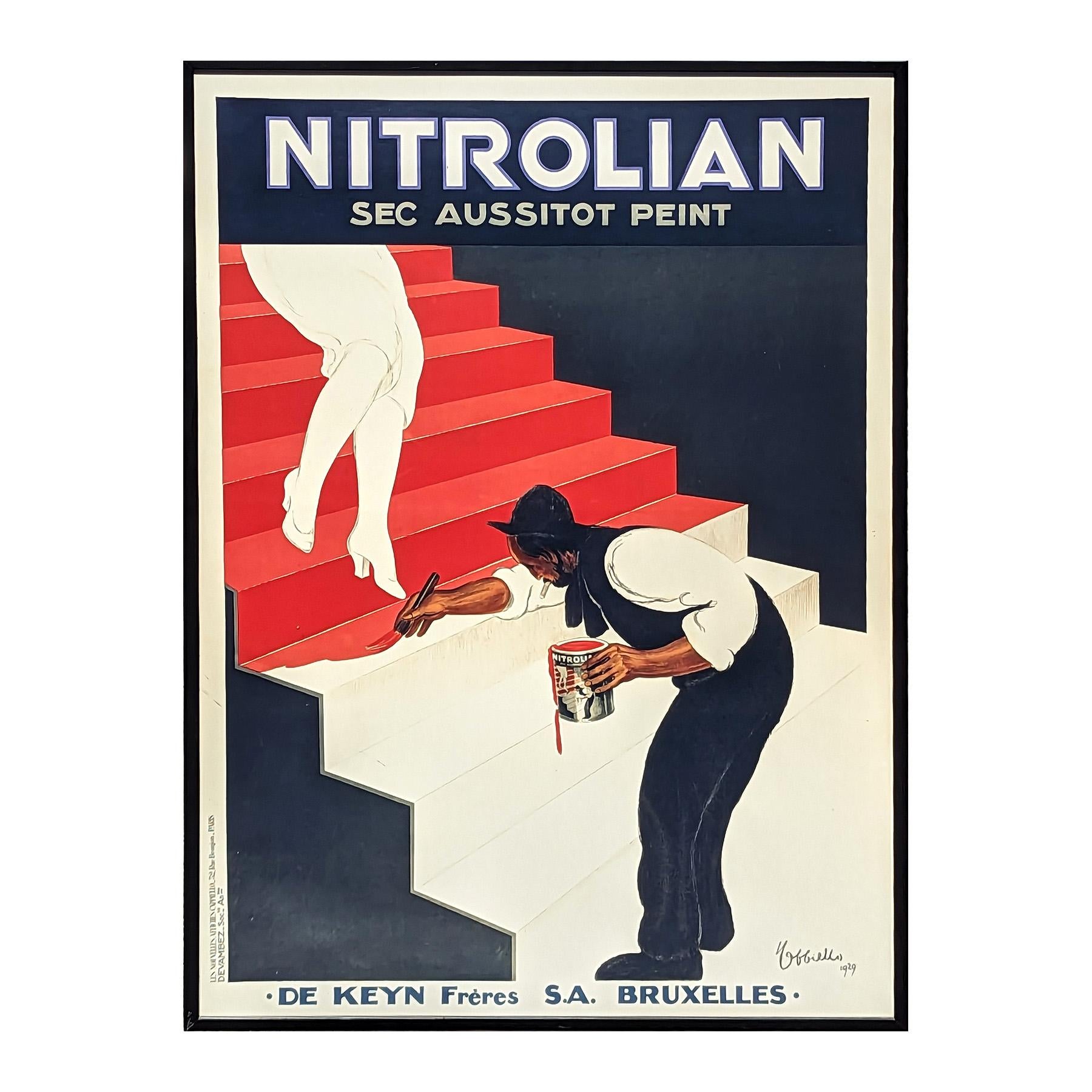 Póster promocional de pintura de secado rápido Nitrolian Vintage Modern Art Decó francés - Print de Leonetto Cappiello