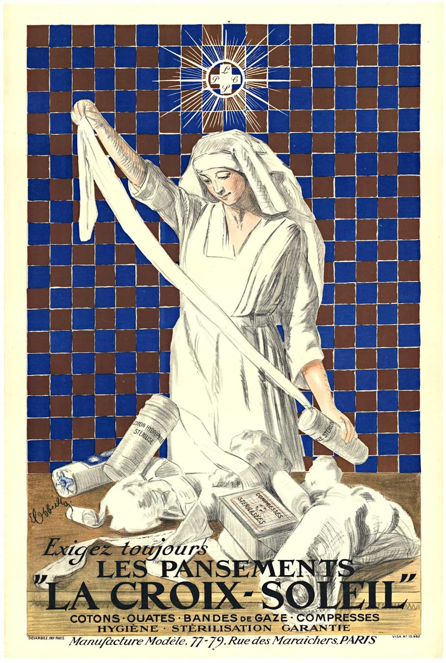 La Croix-Soleil litografia originale francese d'epoca
