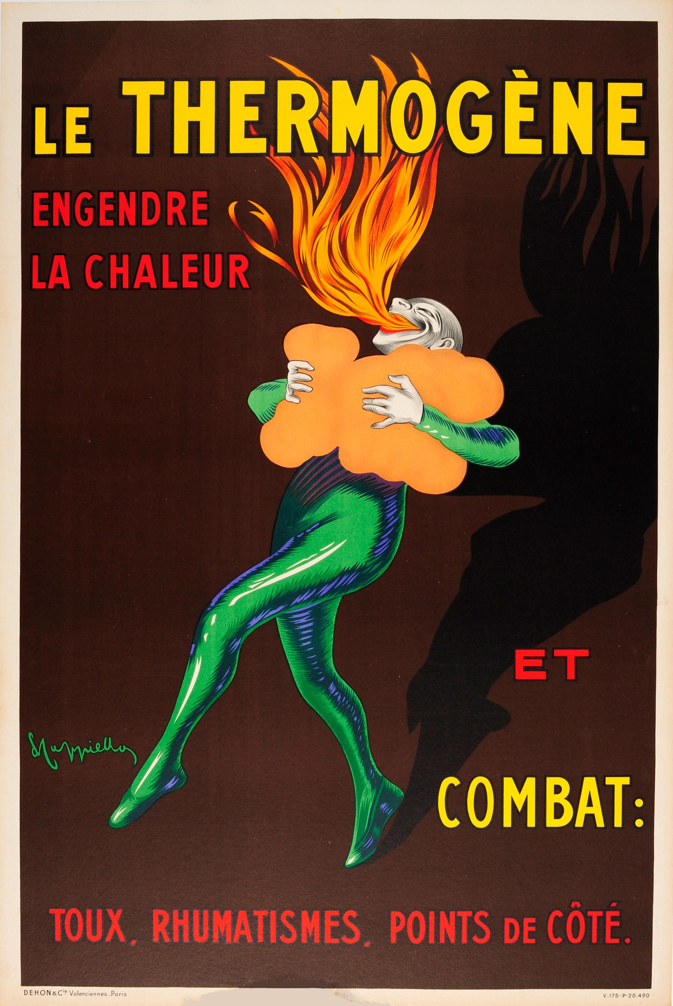 Leonetto Cappiello Print - Large Le Thermogene Advertising Poster ft Iconic Design by Cappiello 1930s Issue