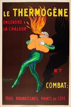 Grande affiche publicitaire Le Thermogène ft:: dessin emblématique de Cappiello:: numéro des années 1930