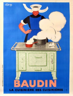 Large Original Vintage Poster By Cappiello Baudin La Cuisiniere des Cuisinieres