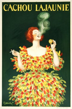 Antique Leonetto Cappiello Original 1922 Poster for Cachou Lajaunie Breath Candy