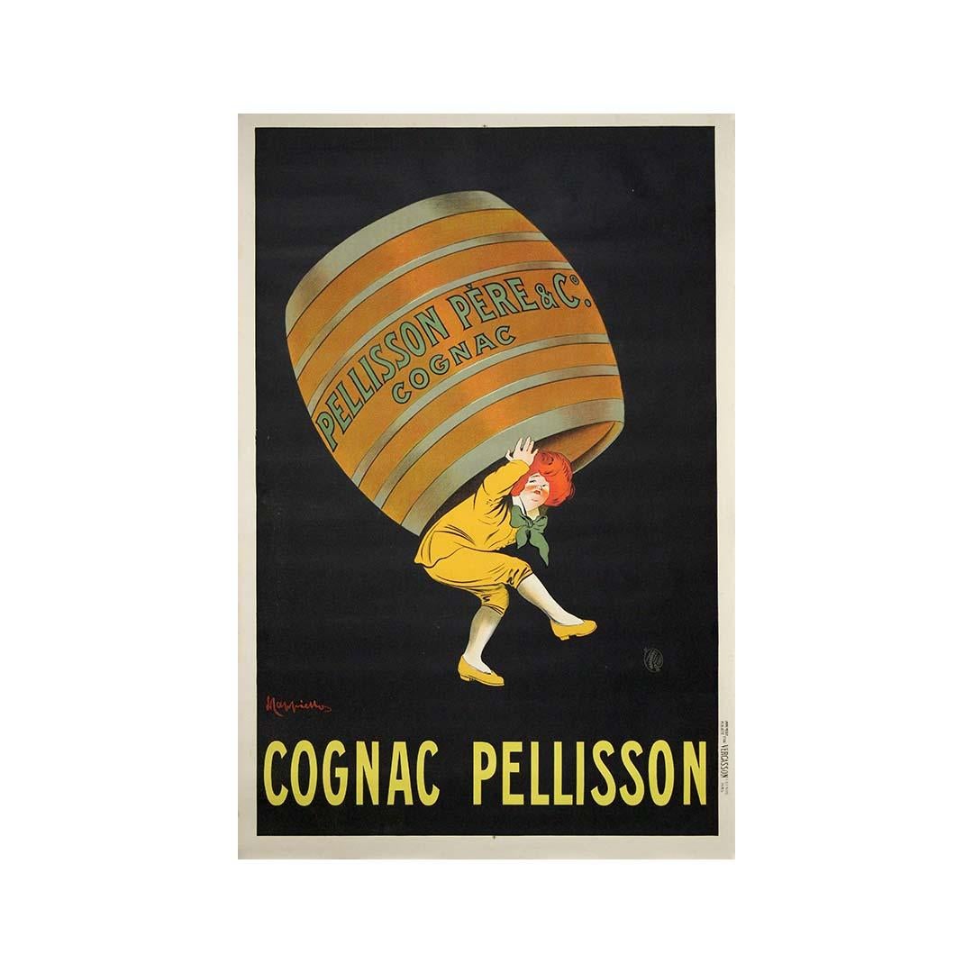 Cartel original de 1907 para el coñac Pellisson, obra del legendario Leonetto Cappiello en venta 1