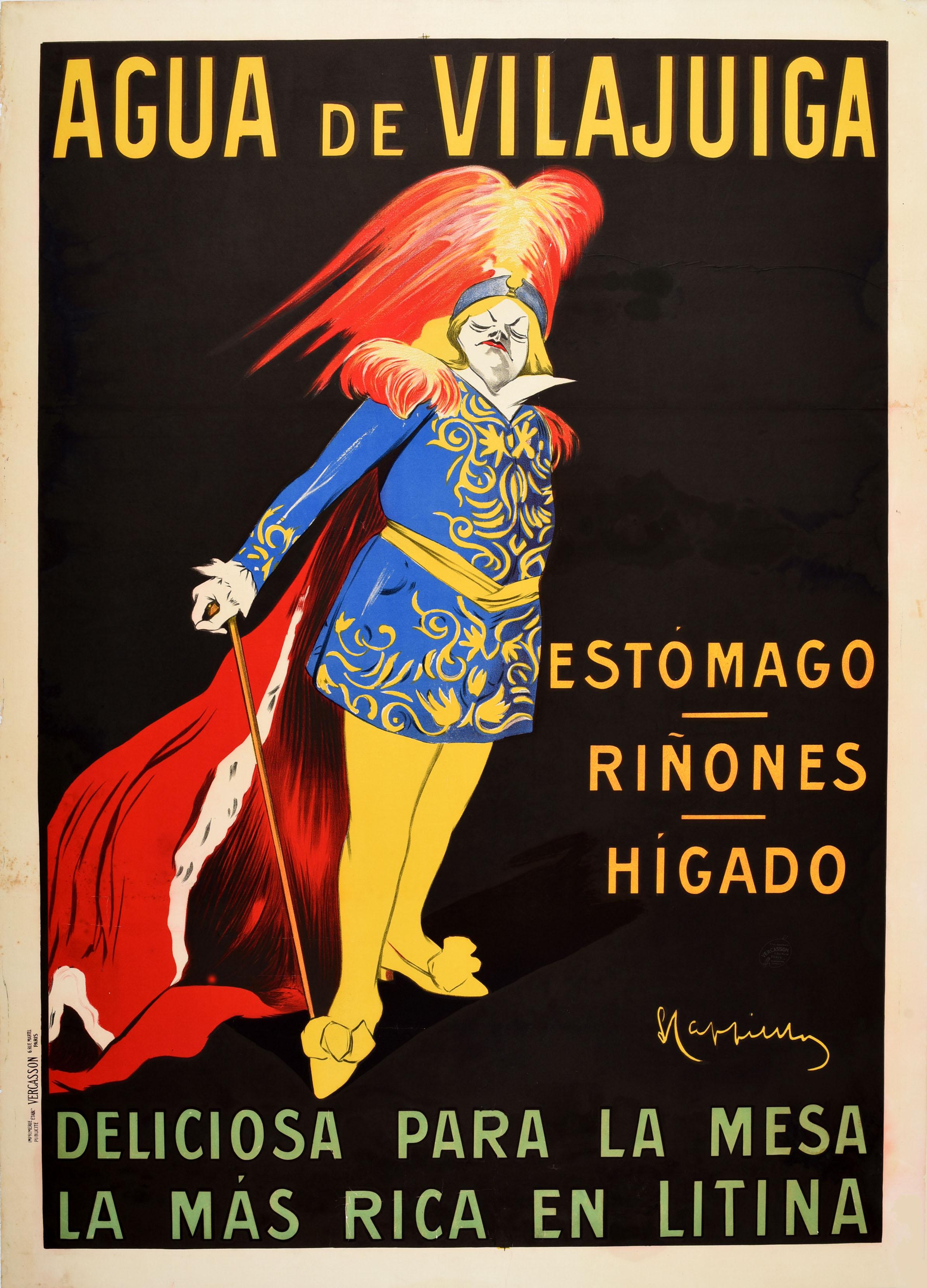 Leonetto Cappiello Print – Original Antikes Werbeplakat für Getränke Vilajuiga, Mineralwasser, Cappiello, Kunst