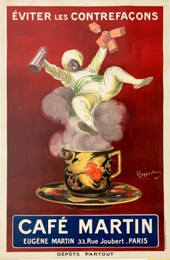 Original Cappiello Cafe' Martin Oversized Poster 1921 - RARE!!