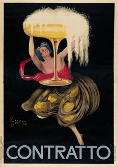 Leonetto Cappiello - Original Italian Contratto Sparkling Wine Poster by Cappiello 1922 Large Format Original Italian Contratto Sparkling Wine Poster by Cappiello 1922 Large Format