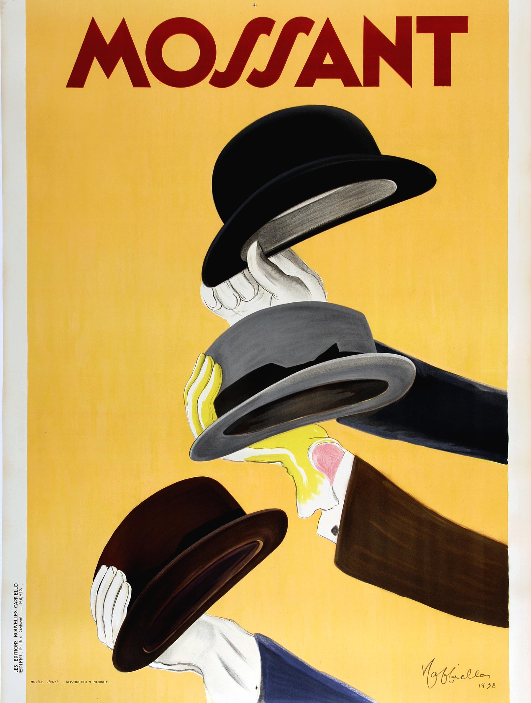 This is an original stone lithograph poster created by the famous poster artist, Leonetto Cappiello. It was done toward the end of his prolific career. In this image Cappiello used his fine artistic skills to portray the grace and elegance of the