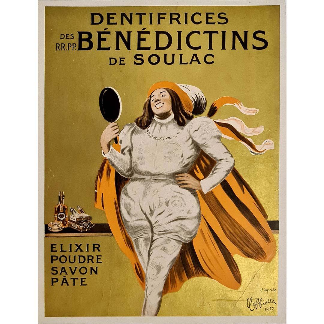Originalplakat von Cappiello für die Zahnpastes der Benediktiner von Soulac (Art déco), Print, von Leonetto Cappiello