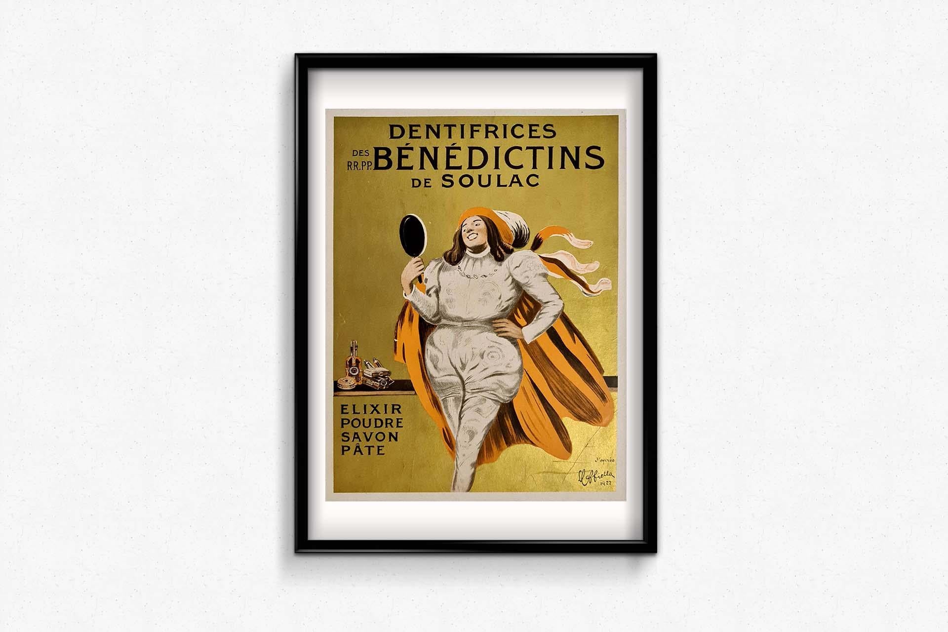 Originalplakat von Cappiello für die Zahnpastes der Benediktiner von Soulac im Angebot 1