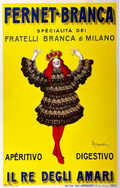 Original-Vintage-Poster Cappiello Fernet Branca mit italienischem Text, 1909