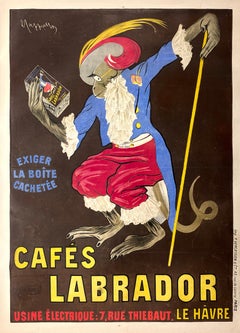 Original Antique Cappiello Poster - Cafes Labrador 1903 - Rare
