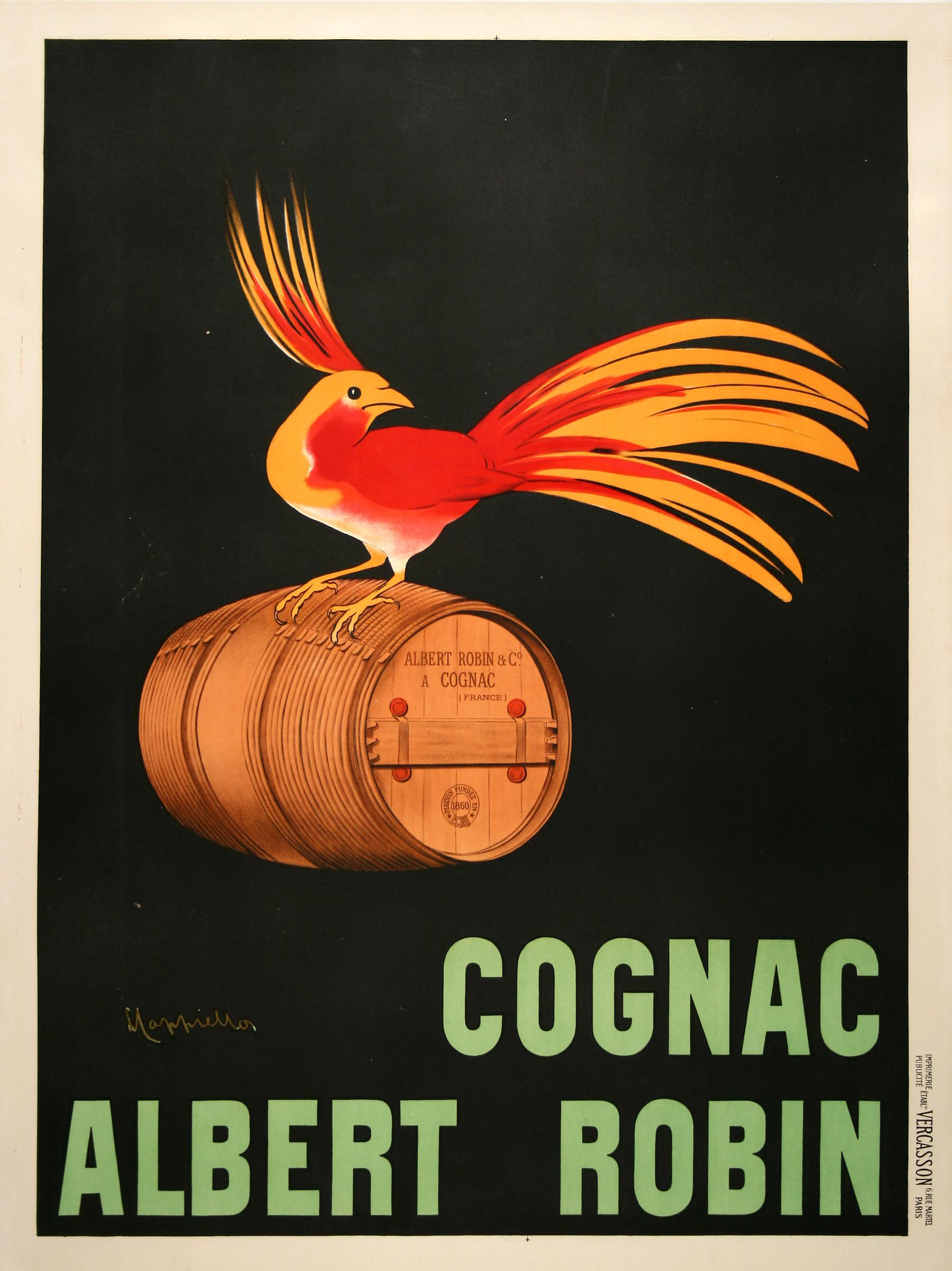 Original Vintage Cappiello Poster Cognac Albert Robin c1920 - Print by Leonetto Cappiello
