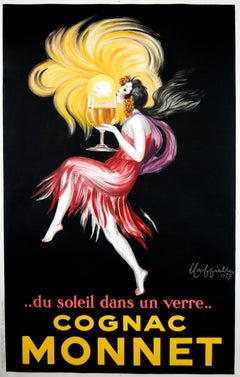 Cognacfarbenes Monnet-Poster im Vintage-Stil von Leonetto Cappiello, bedruckt 1927