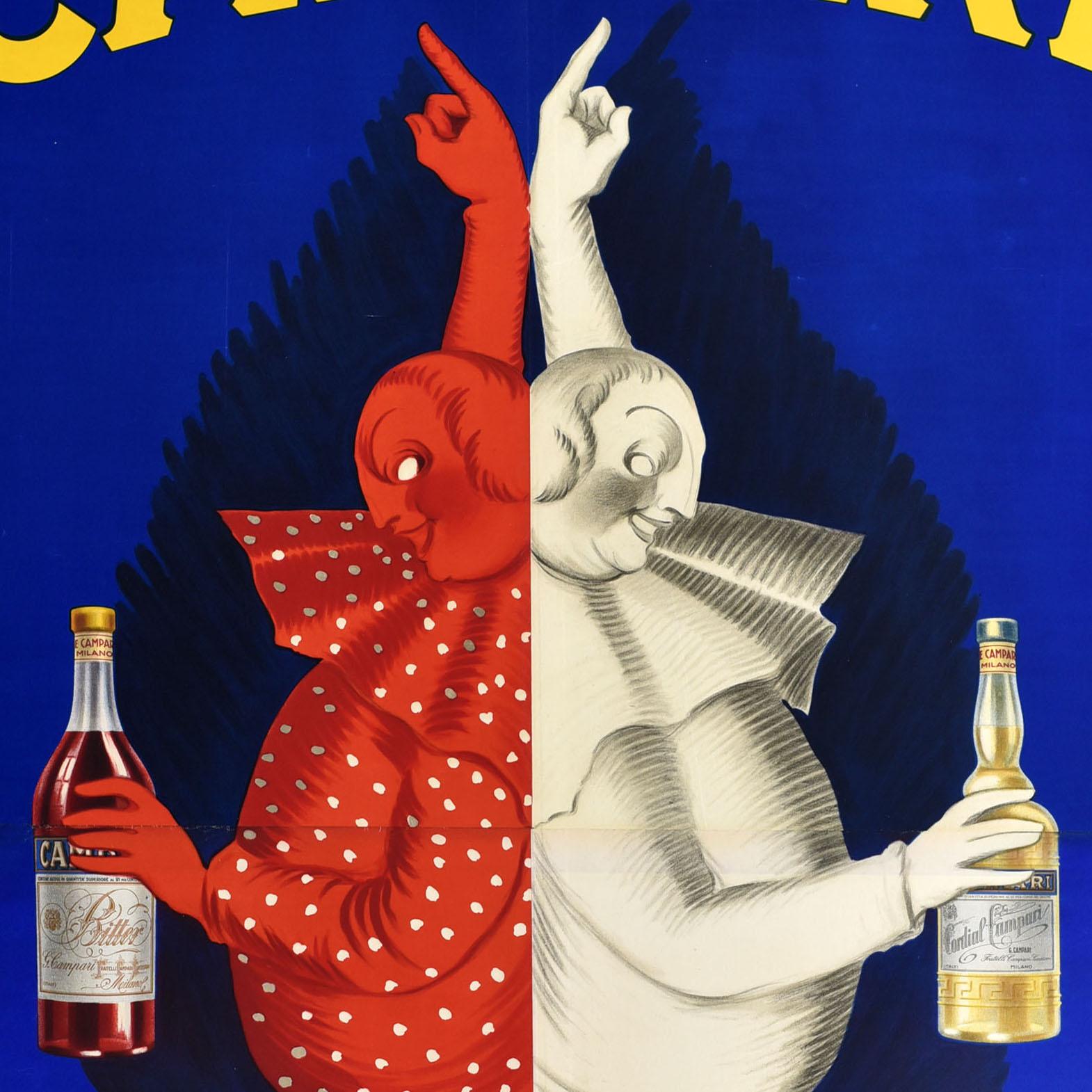 Original-Vintage-Werbeplakat Campari Milano, Cappiello, Alcohol, Italien – Print von Leonetto Cappiello