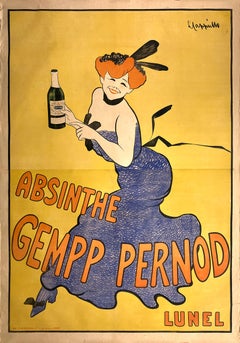 Original Vintage Leonetto Cappiello Póster de absenta Gempp Pernod 1903