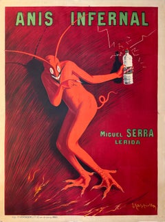 Affiche originale vintage « Anis Infernal » de Leonetto Cappiello, 1905 - RARE
