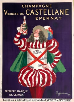 Affiche originale vintage « Leonnetto Cappiello Champagne Vicomte de Castellan », 1922