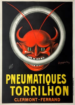 Original Vintage Pneumatiques Torilhon Poster by Leonetto Cappiello 1906 Red Dev