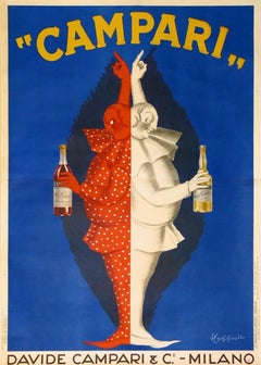 Original Vintage Rare Campari Clown Poster von Leonetto Cappiello c1922