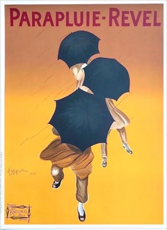 PARAPLUIE REVEL French Umbrellas, Hand Drawn Lithograph, Oversize Art Poster 52"